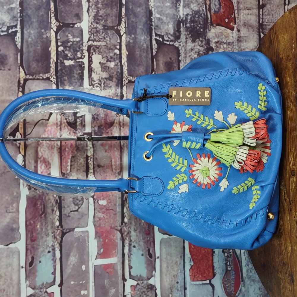 Isabella Fiore Leather Embroidery Convertible Satchel/Shoulder Bag - Picture 3 of 15